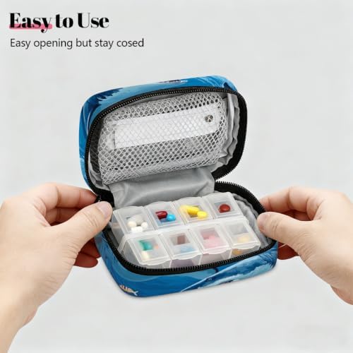Travel Pill Organizer Underwater Shark Small Pill Case