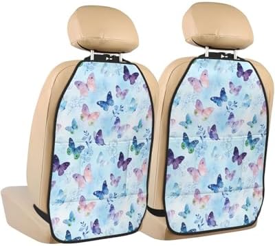 Car Seats Back Protector 2 PCS - Dreaming Butterfly | with 3 Storage Pockets, Shield Seats From Dirt, Mud Scratches, Fits Cars SUVs Trucks and Jeeps