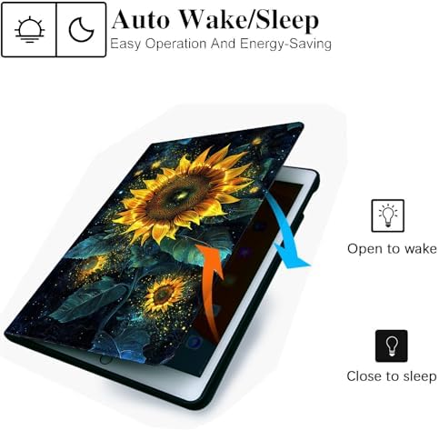 for Microsoft Surface Pro 8-13" 2021 Tablet Case,Auto Wake/Sleep,Adjustable Stand Protective Cover - Starry Sunflower