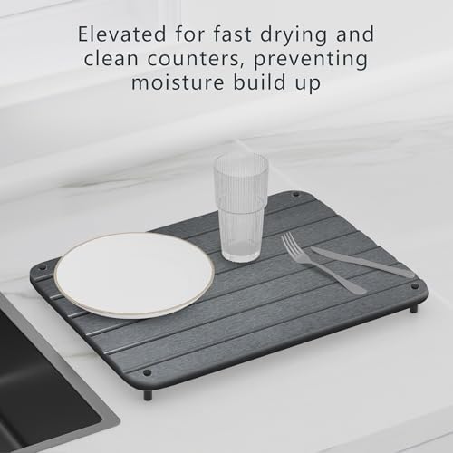 Water Absorbing Stone Dish Drying Mat for Kitchen Counter Quick Drying Tray