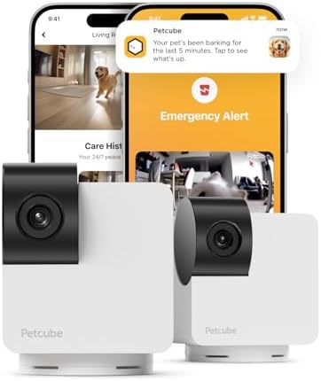 Petcube Cam 360 (2-Pack) – Wi-Fi Pan-Tilt Pet Security Camera with App