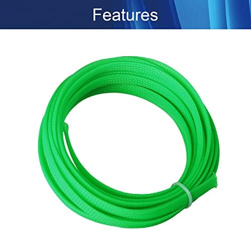 Jutagoss PET Expandable Braided Cable Sleeve, 16.4ft - 5/16 inch Fluorescent Green Cable Management Sleeve, Wire Loom Tube Cord Protector for USB Cable, Power Cord, Audio Video and More, 1Pc