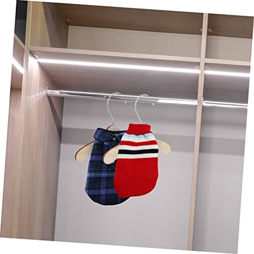 VICASKY 10Pcs Wooden Pet Hangers Wear Resistant Dog Clothes Hangers with Rotation for Cats and Dogs Lightweight Clothes Organizer for Home Use