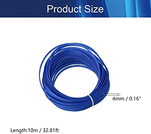Jutagoss PET Expandable Braided Cable Sleeve, 32.8ft - 3/16 inch Blue Cable Management Sleeve, Wire Loom Tube Cord Protector for USB Cable, Power Cord, Audio Video and More, 1Pc