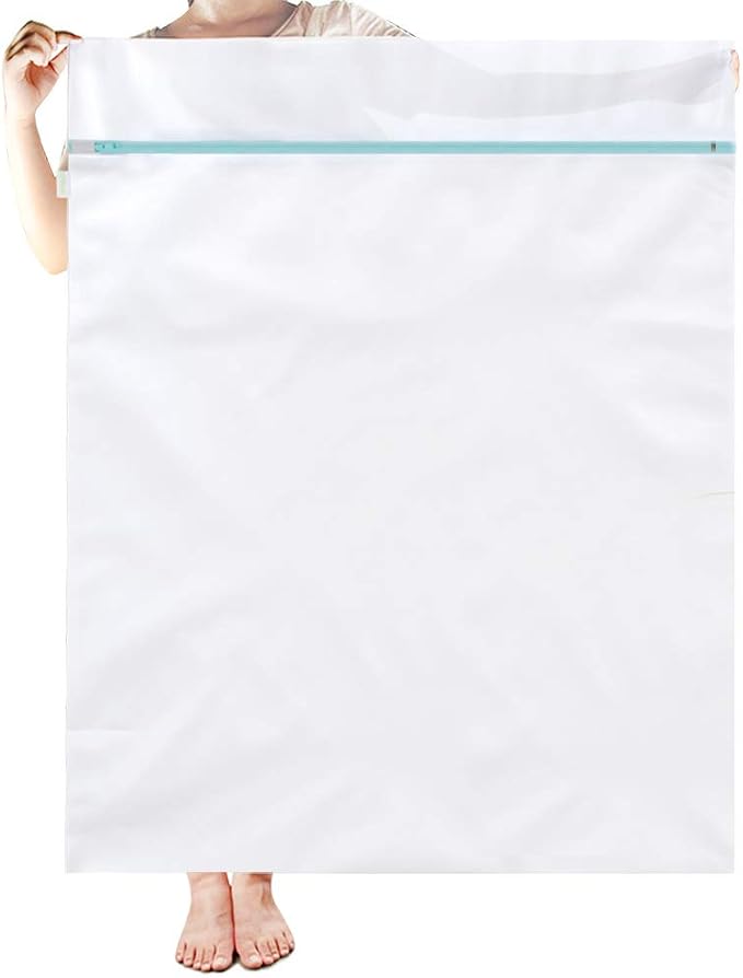 OTraki Large Mesh Washing Bag 43 x 35 Inch XXL Mesh Laundry Bag, Blue | Lingerie Bags for Laundry Large Washer Bag for Travel Camp College Dress Bedding Blanket Sheet Don't Drying, Melting 140-176℉