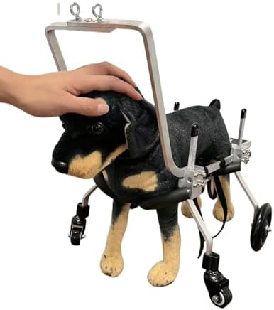 Dog Wheelchair Full Support Disabled Cat Wheelchair with Handle, 4 Wheels Dog Recovery for Front Legs/Back Legs, Comfortable Protect Chest Pet Walker Cart(XS)