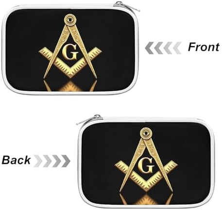 Simple Thin Pencil Case Waterproof And Portable Unisex Perfect Organizer Box Gold Freemason Freemasonry Masonic