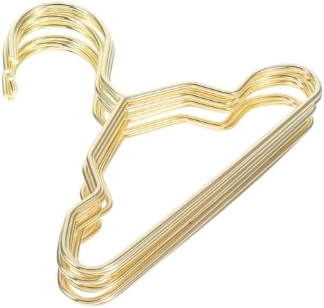 Alipis 10pcs Metal Dog Clothes Hangers Small Pet Hangers Lightweight Golden Mini for Pet Clothes Easy to Carry Portable Clothing Rack Gift for Owners