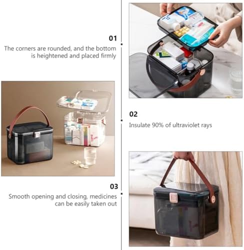 Toddmomy Large Dual Layer Medicine Box Organizer with Safety Lock