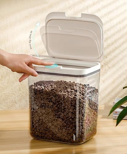 Airtight Cat Food Storage Container | 6.0 Qt/5.5 L Dry Cat Food Bin With Food Scoop |Hold up to 4~5lbs of Pet Food or Kibble|Clear BPA Free