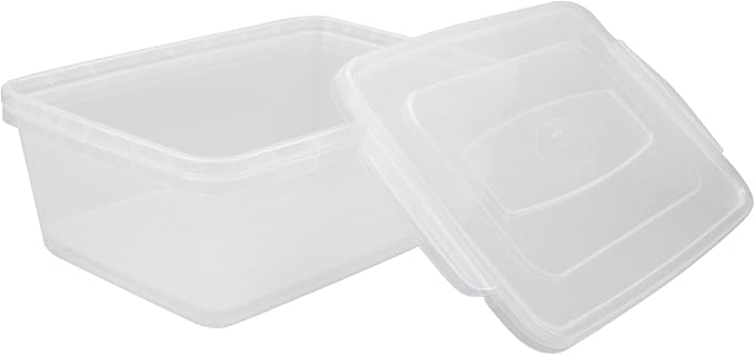 16 Quart Clear Storage Bin, Plastic Tubs with Lids Storage, 2-Pack | Full Transparent Container, Stackable, Durable Box, Food Container, Organizer Bin, Shoe Box, Proofing Container