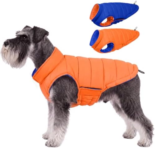 Lelepet Reversible Dog Coat Windproof Dog Puffer Jacket Lightweight Vest