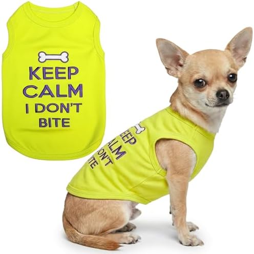 Parisian Pet Dog Shirt – 100% Cotton Shirts for Small Dogs – Sleeveless Puppy Vest – Lightweight and Breathable Pet Apparel – Pullover Summer Dog Clothes - Stretchy Funny T Shirts for Dogs