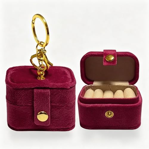 Velvet Dog Collar Ring Bearer Box with Clip-Red