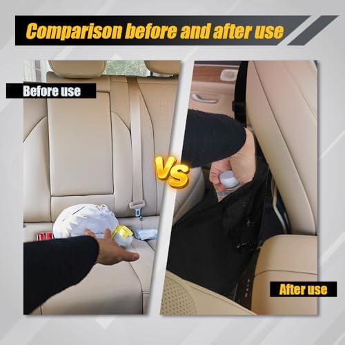 Car Mesh Organizer, Between Seat Car Organizer, Barrier of Backseat Pet Kids, Universal Car Interior Accessories Net Pocket Vehicle Mesh Organizer Suitable for Most Cars, SUVs (Black)