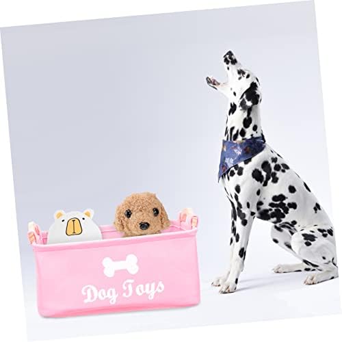Felt Pet Toy Storage Box Organizer for Dog Toys Puppy Toys and Sundries Stylish and Functional Basket with Handles for Easy Carrying and Storage