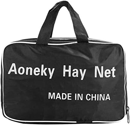 Aoneky Knotless Hay Net for Horses, Large Slow Feed Hay Bag 47 Inches, Fits 36x18x18 Square Bales, 1.5 Inch Opening, Durable Nylon Haynet Reduces Waste, Colic, Boredom, for Horses, Goats, Sheep, Pony