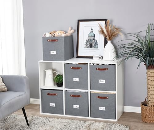 DECOMOMO Storage Bins, Cube Storage Bin with Labels