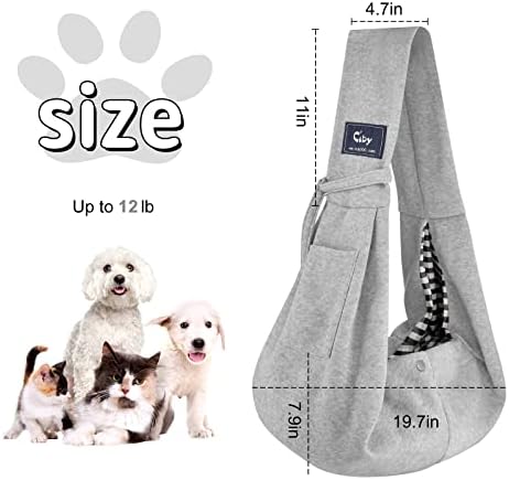 CUBY Dog and Cat Sling Carrier - Hands Free Reversible Pet Papoose Bag - Soft Pouch and Tote Design - Suitable for Puppy, Small Dogs Cats Outdoor