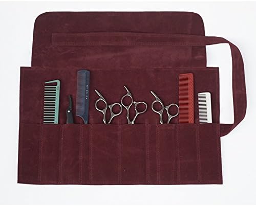Creation Core Microfiber Fabric Salon Scissors Bag Roll Up Hair Tools Pouch for Stylist Barber Hairdressers, Purple