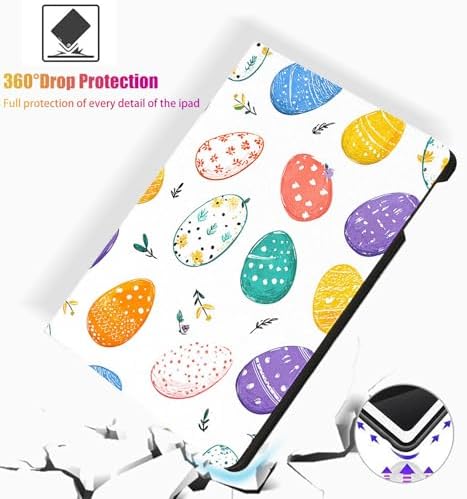 for Microsoft Surface Pro 11/10/9-13" 2024/2022 Tablet Case,Auto Wake/Sleep,Adjustable Stand Protective Cover - Easter Egg Pattern