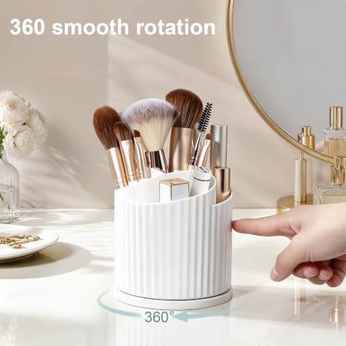 Anyoifax 360 Rotating Makeup Brush Holder Make Up Brushes Organizer, White