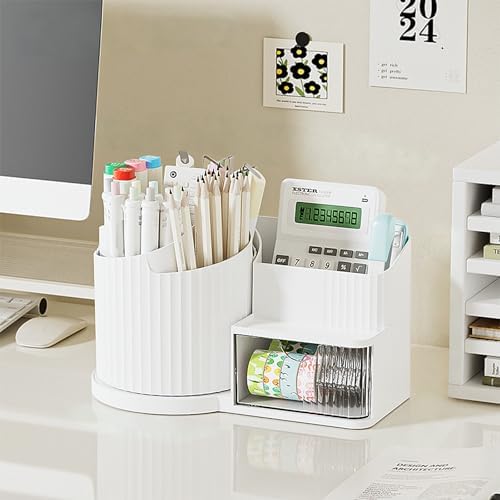 Anyoifax 360 Rotating Makeup Brush Holder Make Up Brushes Organizer, White