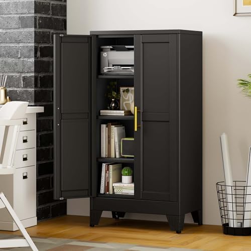 pozdeg 47.25" Black Heavy Duty Metal Garage Storage Cabinet