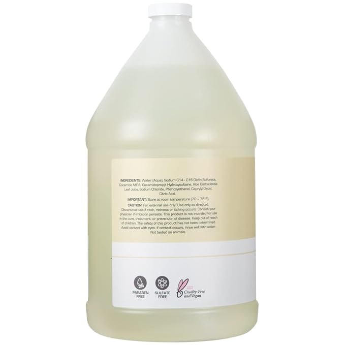 Ginger Lily Farms Club & Fitness Moisturizing Shampoo for All Hair Types, 100% Vegan & Cruelty-Free, Fragrance Free, 1 Gallon (Pack of 4)