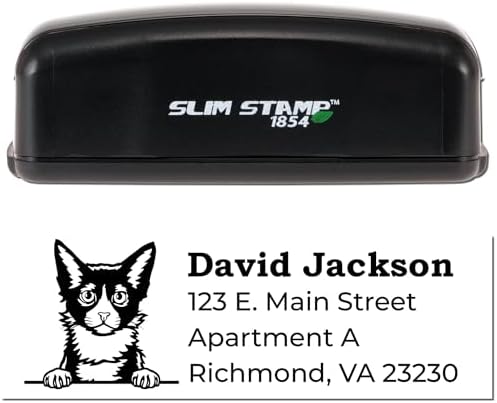 Personalized LaPerm Customized Address Return Stamp - 7/8 x 2-1/4 - Perfect Address Stamps for Certificates - Made to Order Mailing Address Stamps for Small Business Branding