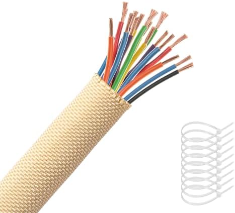 AGPTEK Cable Sleeve, 10ft - 4/5 inch Cord Protector for Pets, Wood Color