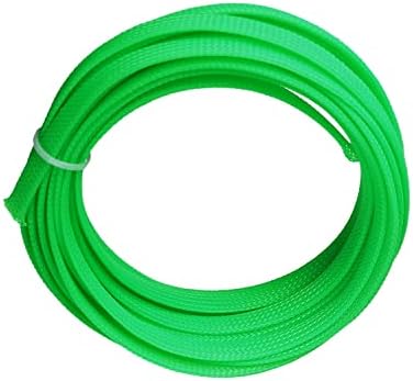 Jutagoss PET Expandable Braided Cable Sleeve, 16.4ft - 5/16 inch Fluorescent Green Cable Management Sleeve, Wire Loom Tube Cord Protector for USB Cable, Power Cord, Audio Video and More, 1Pc