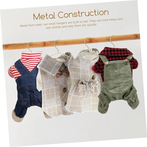 Toyvian 10 Pcs Mini Clothes Hangers for Dog Apparel Stylish Metal Closet Organizers for Spaces Smooth Surface to Prevent Deformation of Pet Clothes for Dog Wardrobe