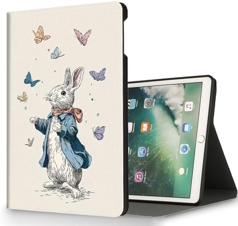 for Microsoft Surface Go 4/3/2/1-10.5" 2021 Tablet Case,Auto Wake/Sleep,Adjustable Stand Protective Cover - Butterfly Rabbit