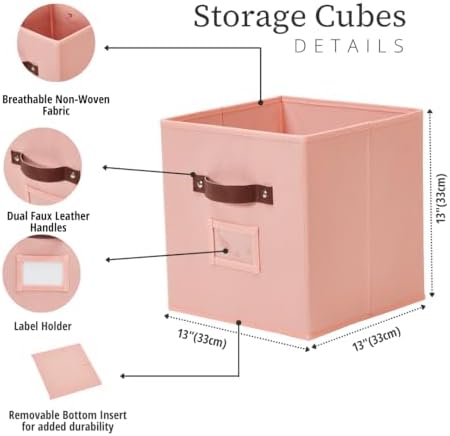 DECOMOMO Storage Bins, Cube Storage Bin with Labels