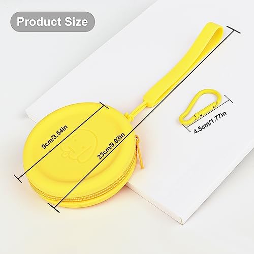 WALLFID Silicone Dog Treat Pouch Small Bag,with Pet Training Clicker,Walking Bag for Dog and Cat, Pocket Size, Easy to Clean, Odorless, Zipper Design,Moisture-Proof,Travel Walking Bag.(Navy Blue)