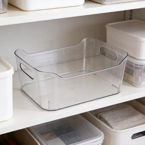 6pcs Plastic Storage Bin Pet for Kitchen Cabinets and Fridge