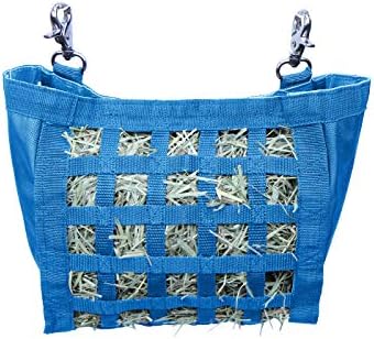 Rabbit & Guinea Pig Hay Bag Feeder with Super Tough Bottom® Design | Small 10.5" x 9" x 5" Hay Feeder | Organized Feeding | Made in USA Design (Petroleum Blue, Small 10.5" x 9" x 5")