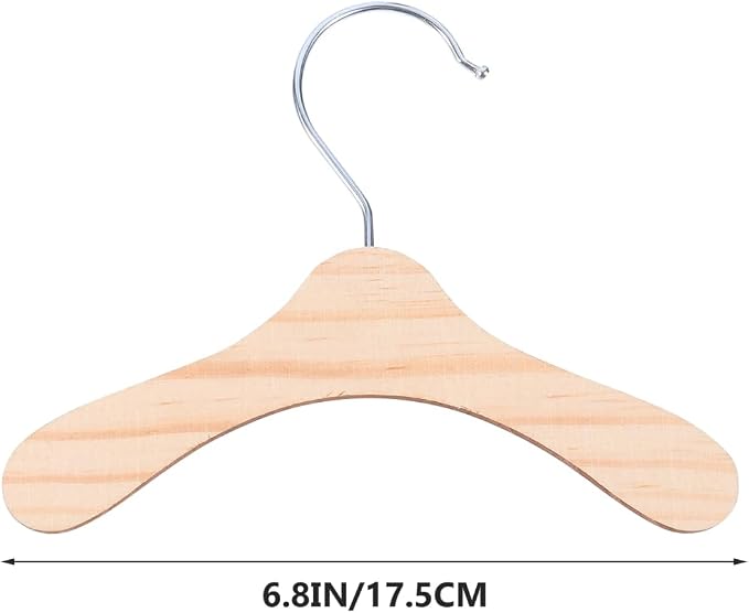 10 Pcs Wooden Dog Clothes Rack, Pet Apparel Hangers for Doll Dog Cat Clothes, Supply Organizer Hangers (Large)