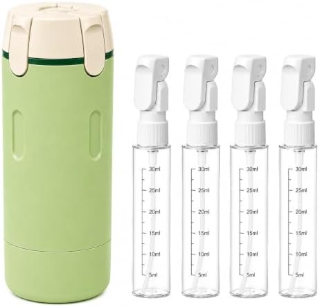 4 in 1 Travel Dispenser Bottles, Leak Proof Refillable Toiletry Containers for Shampoo Conditioner Lotion, Portable Travel Bottles for Vacation, Gym and Business Trip