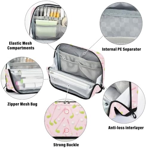 Golf Pink Pencil Case for Kids Girls Boys | Large Pencil Pouch Pen Bag Holder with Big Capacity