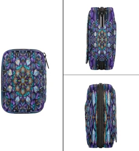 Pill Organizer Box Mandala Ethnic Style Purple 7-Day Weekly Medicine Pill Case Travel Pill Container Portable Pill Holder Storage Purse Bag Small Compact Size for Vitamin Supplement Birth Control