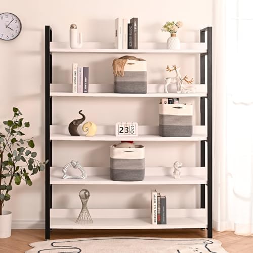 ICERZCZ 11 Inch Cube Storage Bins, Storage Cube Organizer Bins, Woven Cotton Rope Basket for Storage, Storage Baskets for Organizing Shelves, Grey Baskets for Toys, Gradient Grey (Pack of 3)