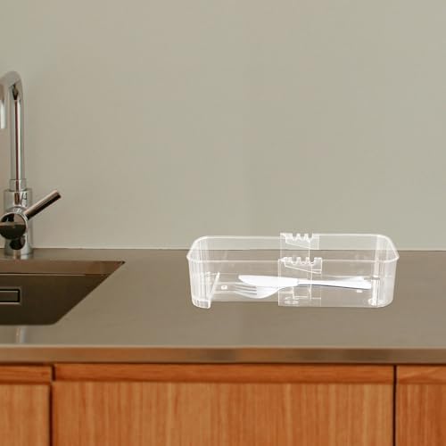 3pcs Clear Drawer Organizers Expandable Pet Storage Trays for Kitchen Bathroom Office Desktop Divider Bins for Cutlery Jewelry Makeup Multipurpose Drawer Storage