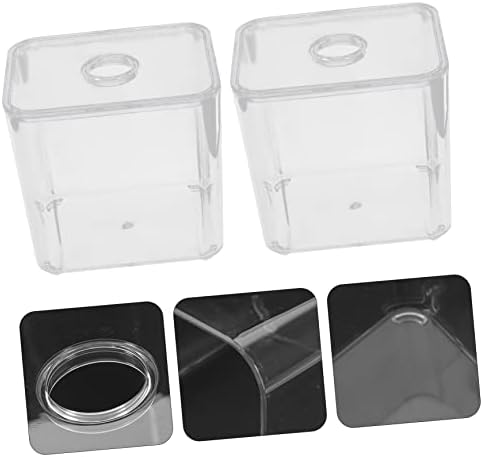 ABOOFAN 2pcs Cotton Swab Storage Box Cotton Pad Holder Vanities Organizers Pet Material Strong Stackable Container