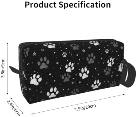 Vintage Pet Paw Print Makeup Bag for Women with Wrist Strap | Durable 600D Oxford Fabric, Impact-Resistant & Compact, Travel Cosmetic & Makeup Organizer for Gym & Daily Use