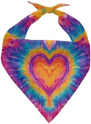 Howilath Tie-Dye Love Dog Scarf, Polyester, Adjustable Bandana for Small, Medium, and Large Dogs