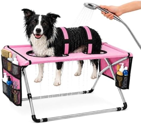 2026 Upgraded Detachable Pet Grooming Hammock for Small Dogs & Cats 44 LBS | Stainless Steel Stand Pet Grooming Sling, 8‑Hole Adjustable Dog Cat Grooming Harness for Pet Nail Trimming, Bathing, Care