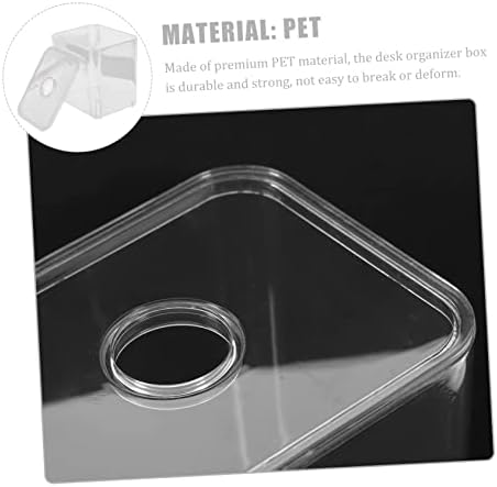 Cabilock 2Pcs Portable Clear Cotton Swab Holder Stackable Makeup Organizer for Cotton Balls Pads Swabs Pet Storage Box for Bathroom Office Kitchen Use