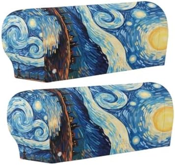 Couch Arm Covers Starry Night Arm Chair Covers for Arms Soft Stretch Armrest Covers Furniture Protector Armchair Slipcovers for Recliner, Set of 2